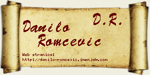Danilo Romčević vizit kartica